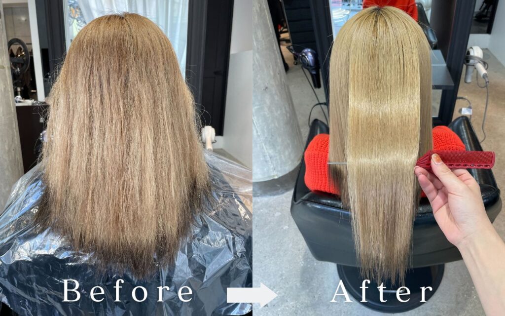 美髪矯正×ブリーチ毛の仕上がりBONDZSALON