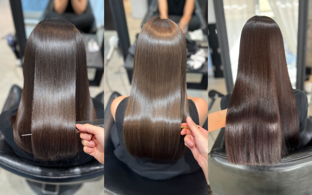 BONDZSALONで行った自然な仕上がりの美髪ストレートのビフォーアフター