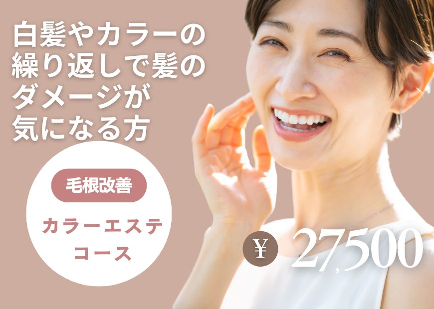 毛根改善カラーエステコースが体験できるbondzsalon