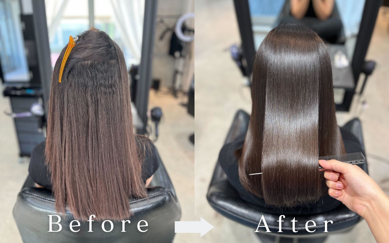 BONDZSALONで行ったシルキーストレートのビフォーアフター