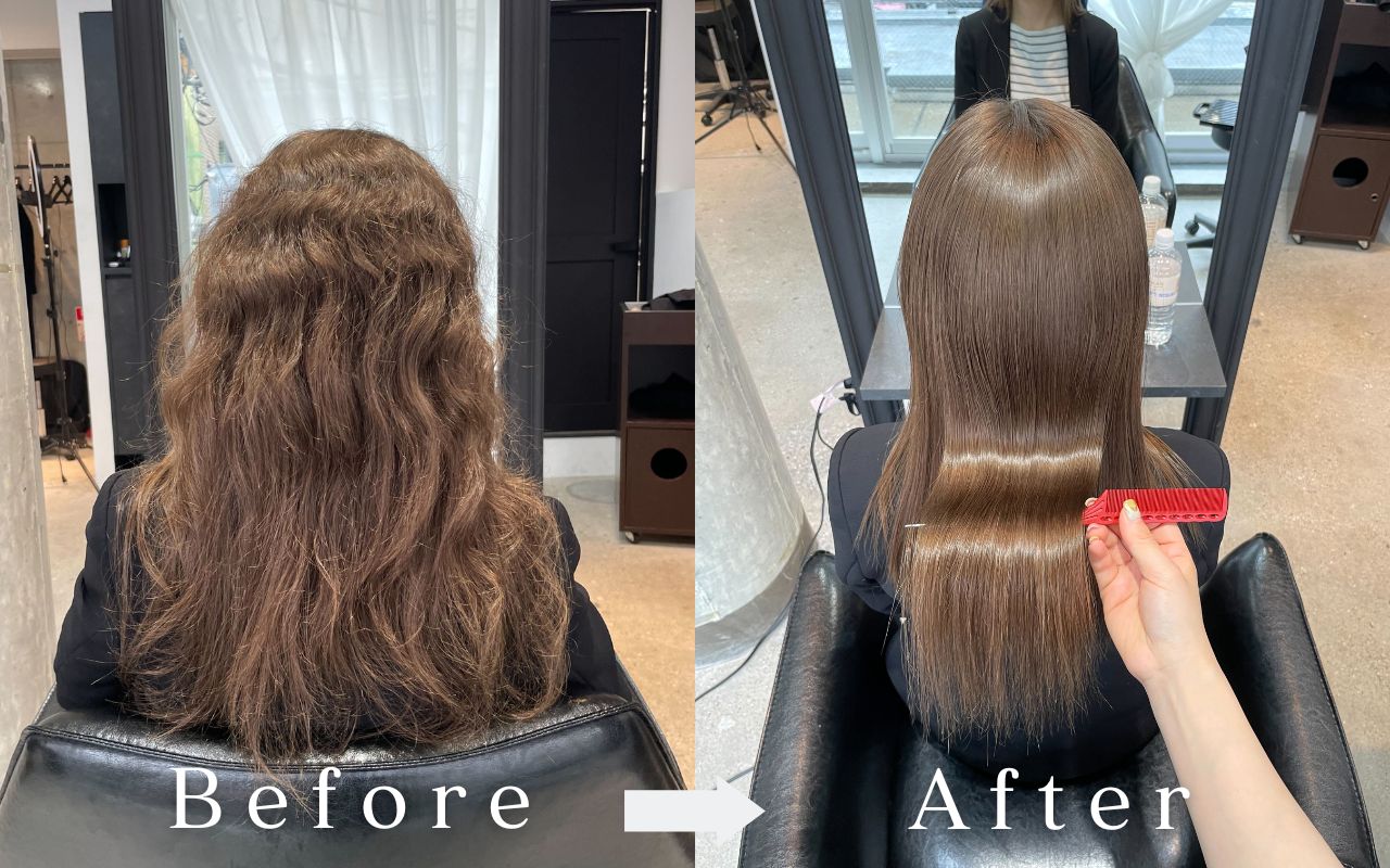 BONDZSALONで行った美髪ストレートのビフォーアフター