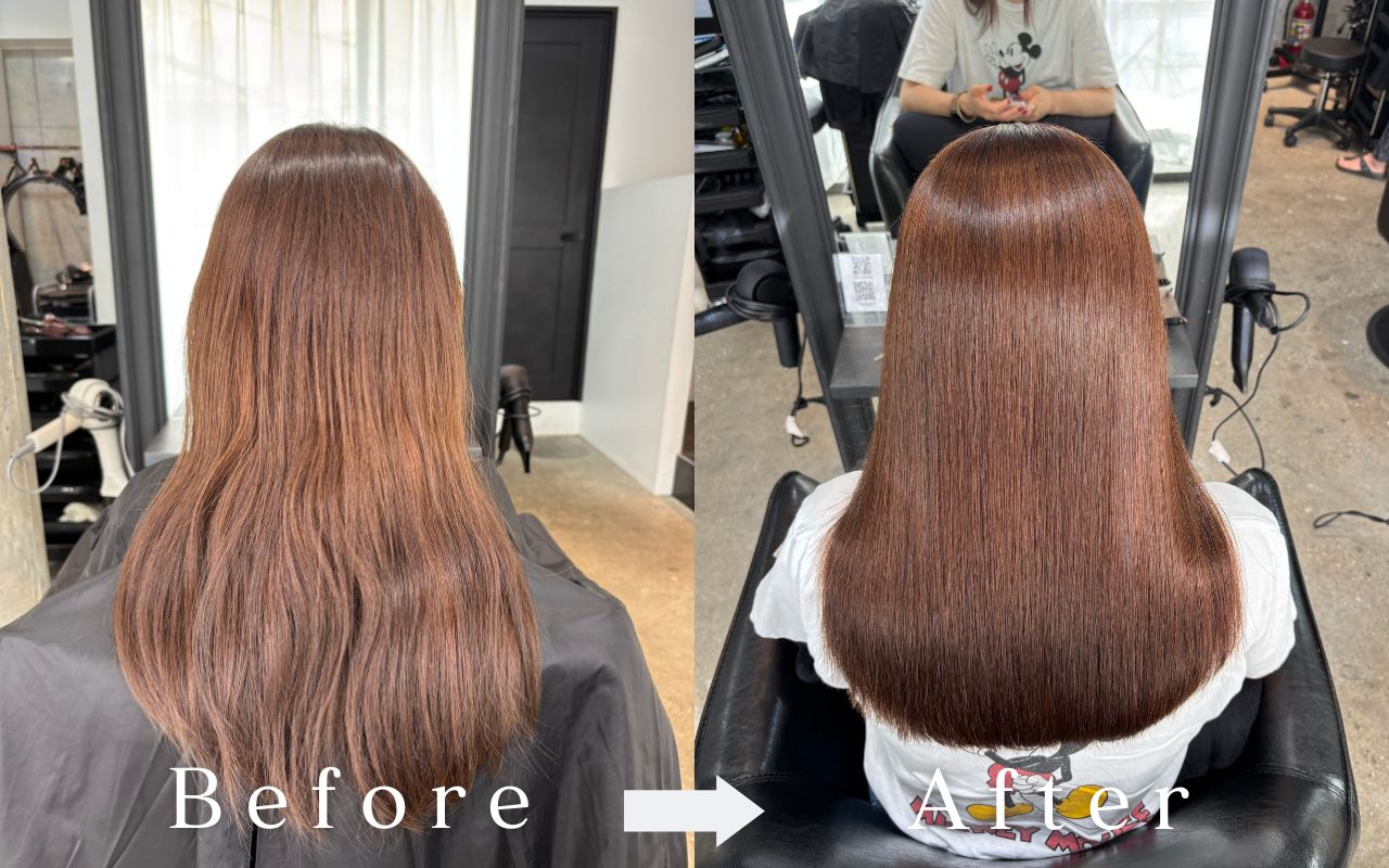 カラーで傷んだ髪への縮毛矯正 — ダメージに配慮したBONDZSALONの仕上がり