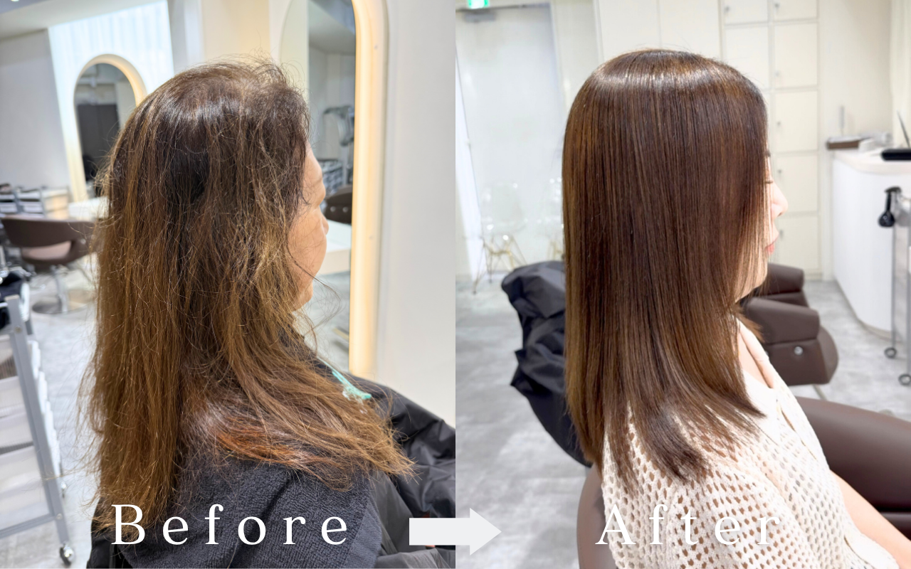 年齢によるうねり髪を縮毛矯正でしなやかに — BONDZSALONのエイジング毛施術