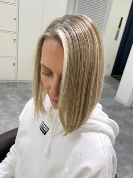 Face framing highlights /Tokyo hair salon