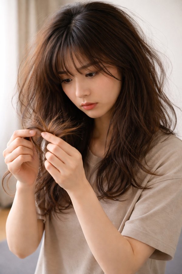 髪がパヤパヤして枝毛が気になる