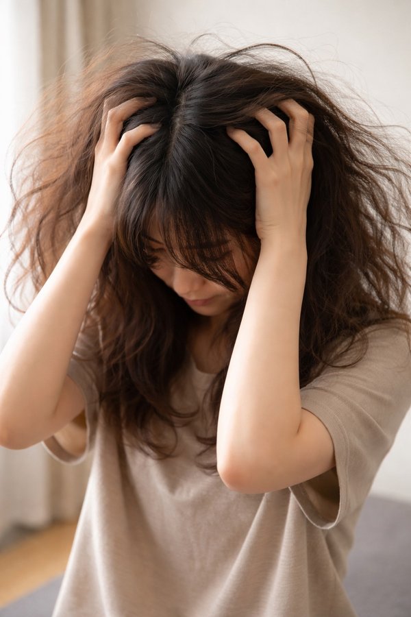 湿気で髪が広がる